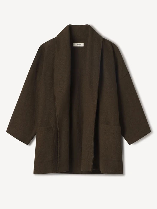 Marled River Rock Felted Wool Wrap Coat | Buck Mason | Buck Mason