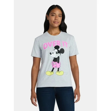 Mickey Mouse Women s Graphic Tee with Short Sleeves Sizes XXS-XXL | Walmart (US)