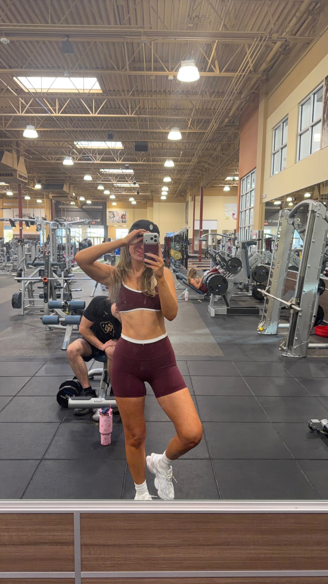 Burgundy activewear from Abercrombie fitness workout outfit 

Factor code: 50emerson

Wearing xs bra and small short

Activewear
Fitness 
Gym look 
Workout
Exercise 
Hiking
Sneakers 


#LTKStyleTip #LTKFindsUnder100 #LTKActive