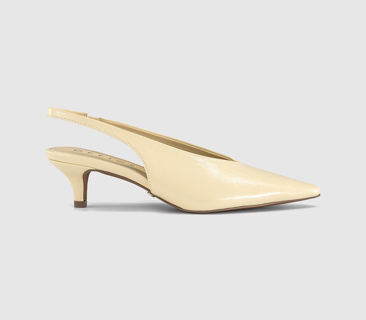 OFFICE Womens Monique High Vamp Slingback Kitten Heels Court Butter Yellow, 8 | Office Shoes (UK)