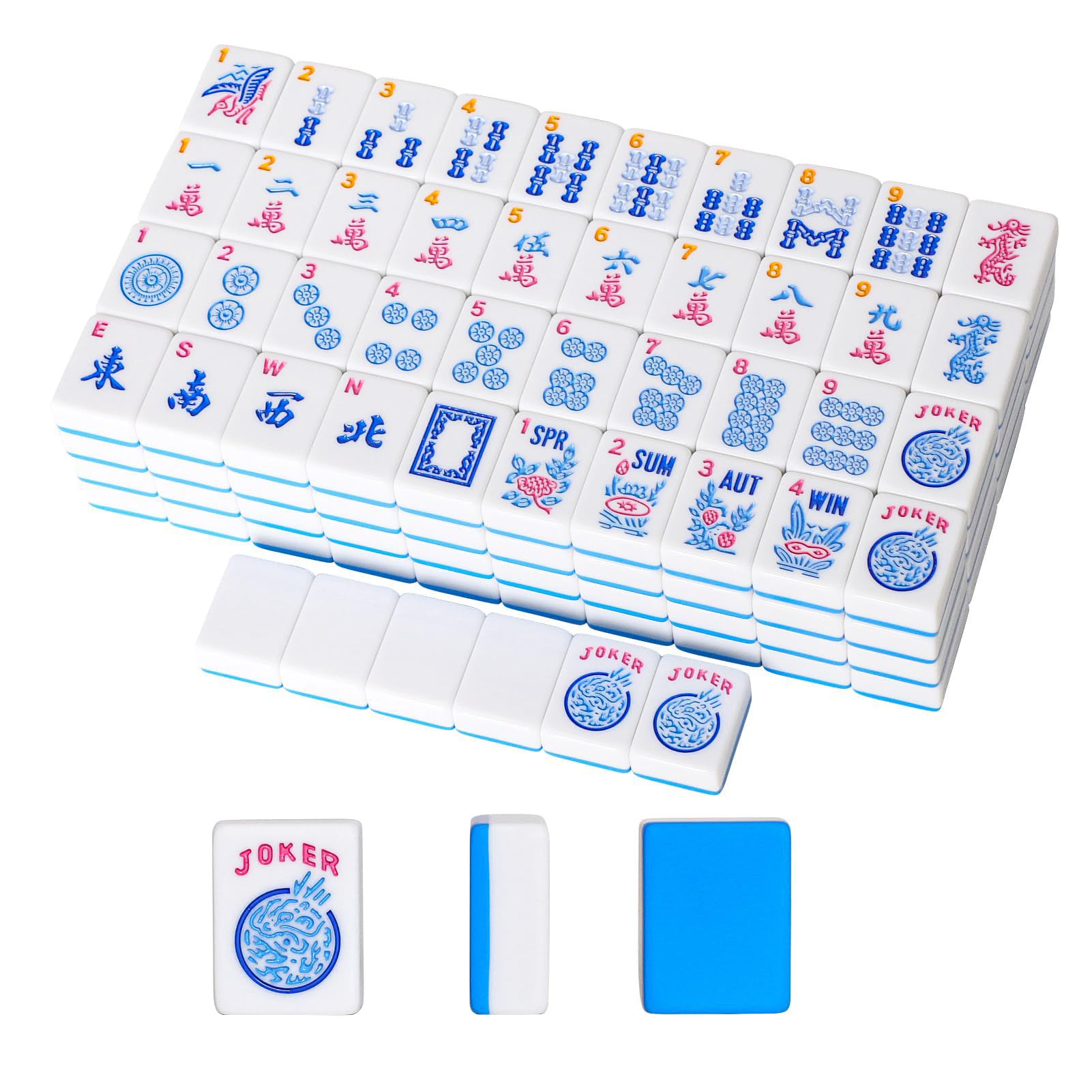 American Mahjong Tiles (1.2”,Tiles Only), 166 Pcs American Mahjong Tile Set with Blue Color | Amazon (US)