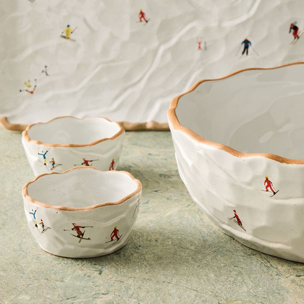 Holiday Skiers Stoneware Serveware Collection | West Elm (US)