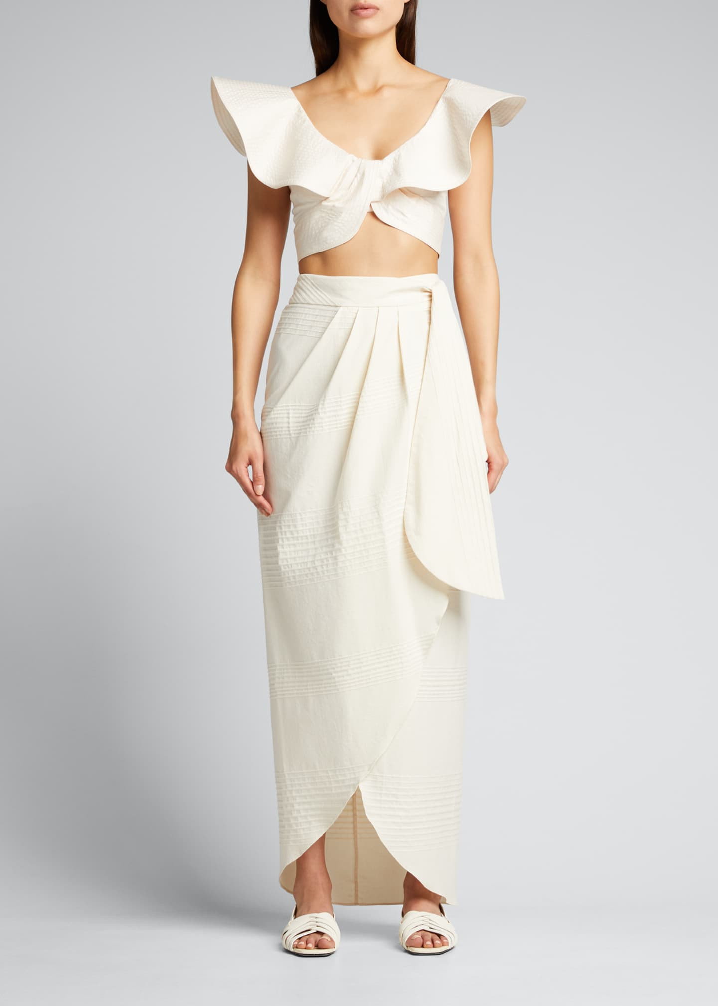 Johanna Ortiz Coconut Sugar Poplin Ruffle Top - BCI Cotton | Bergdorf Goodman