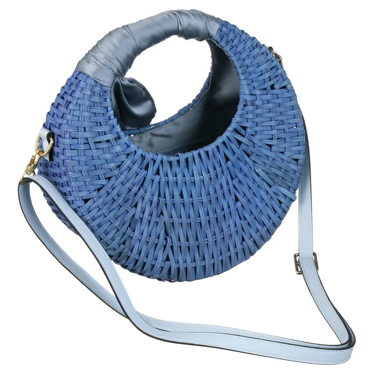 Scoop Women's Small Straw Crescent Crossbody Bag, Omphalodes | Walmart (US)