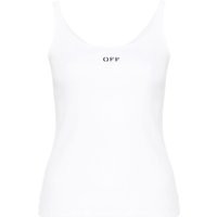 Off White Off Stamp Rib Tank Top White Black | Balardi (US & Canada)