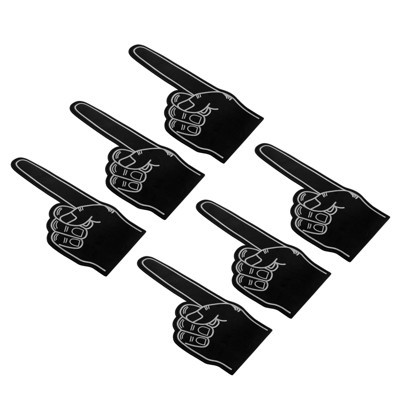 Unique Bargains Celebration Sports Events Lightweight Giant Foam Fingers 6 Pcs Black | Target