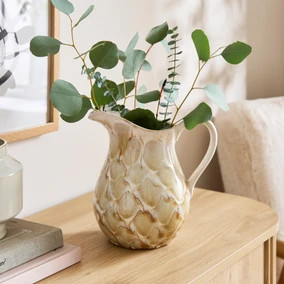Mottled Reactive Glaze Ceramic Jug Vase | Dunelm