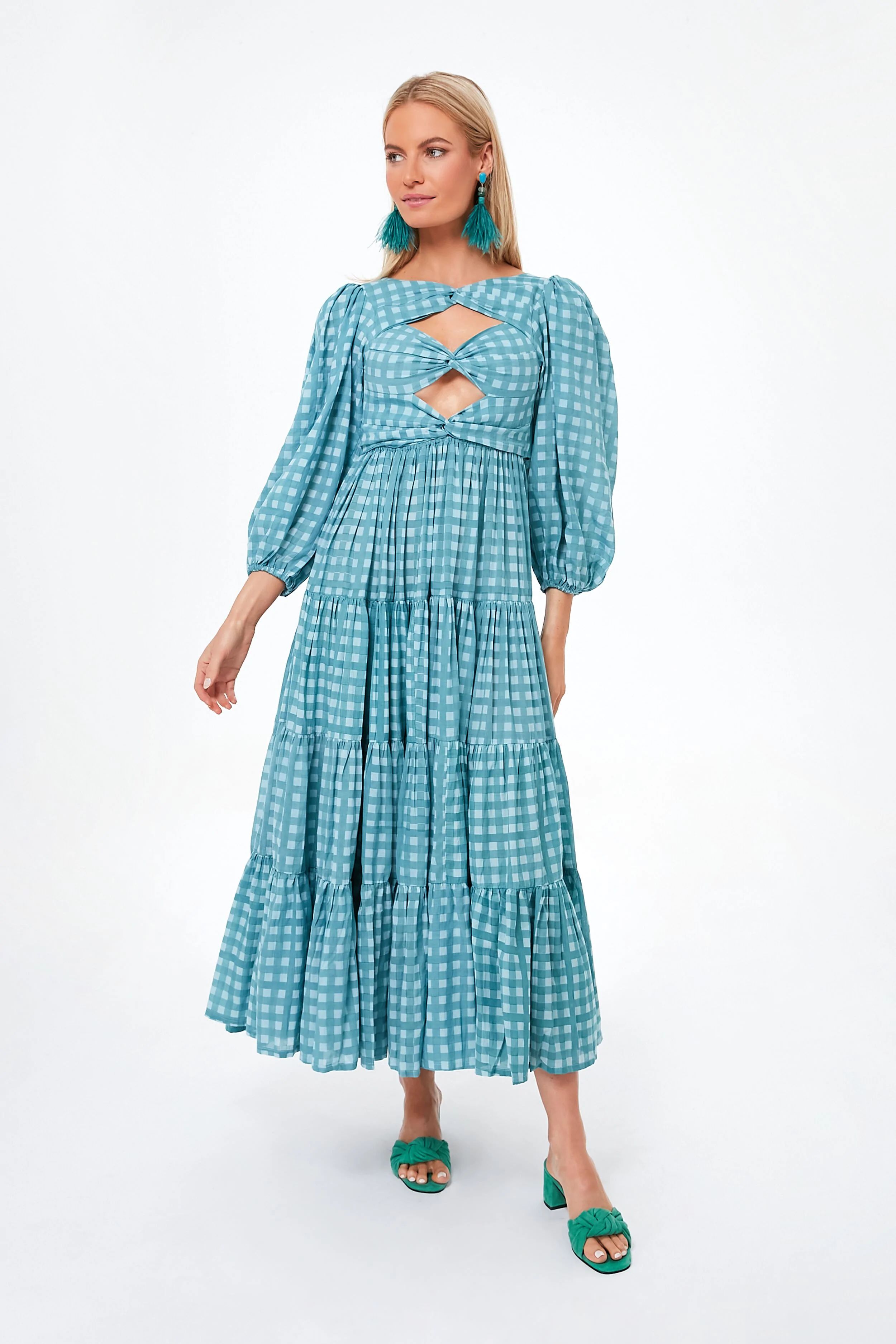 Aquifier Gingham Twist Bust Maxi Dress | Tuckernuck (US)