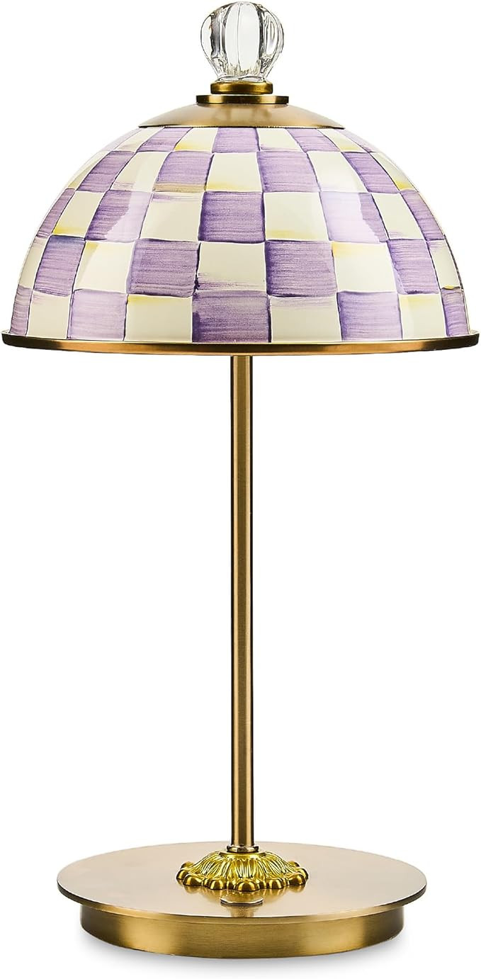 MACKENZIE-CHILDS LED Rechargeable Dome Table Lamp, Cordless Decorative Lamp, Purple-and-White Vio... | Amazon (US)