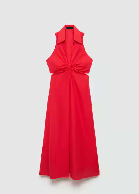 Side slit long dress -  Women | Mango USA | MANGO (US)
