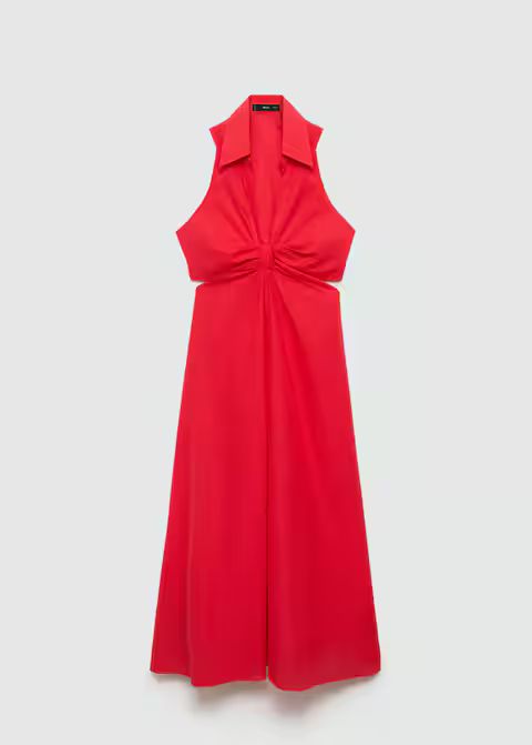 Side slit long dress -  Women | Mango USA | MANGO (US)