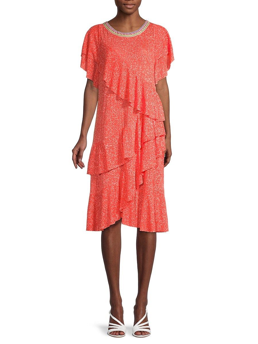 Pitusa Women's Petite Volare Asymmetric Ruffle Dress - Strawberry - Size Petite (XXS-XS-S) | Saks Fifth Avenue OFF 5TH