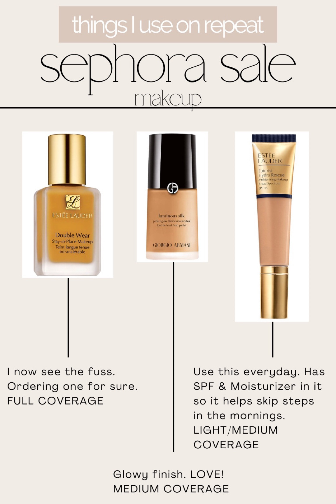 Sephora sale 
Foundations I use on repeat 



#LTKsalealert #LTKparties #LTKbeauty