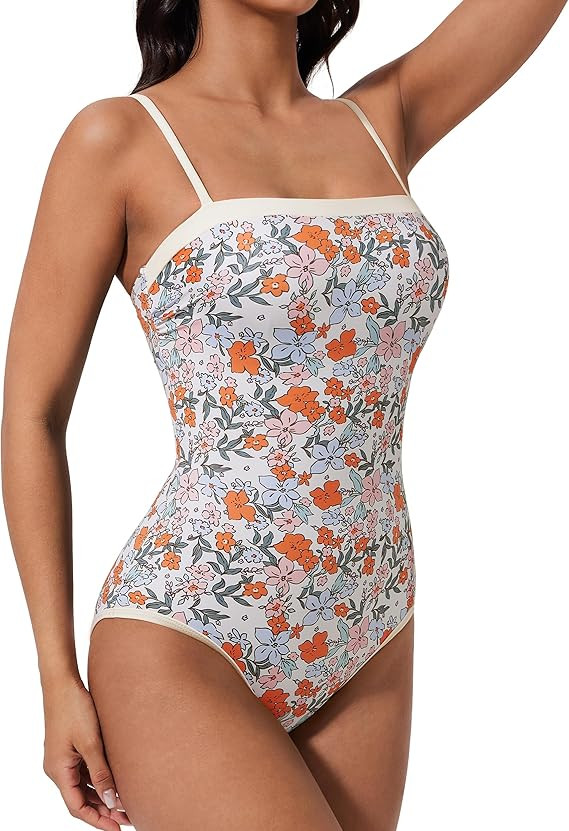 SUUKSESS Women One Piece Tummy Control Swimsuit Sexy Color Block Bathing Suit | Amazon (US)