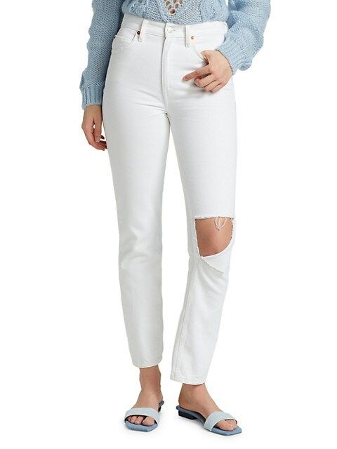 70s Distressed Straight-Leg Jeans | Saks Fifth Avenue OFF 5TH