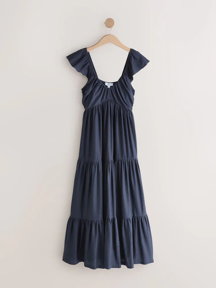 Marineblau/blau - Midikleid aus Jersey mit V-Ausschnitt | Next EU