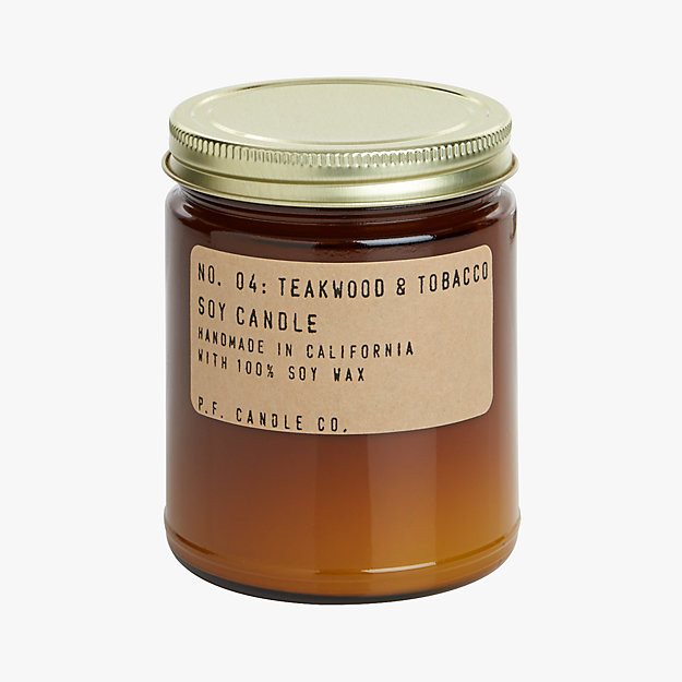 teakwood and tobacco soy candle 7.2 oz | CB2