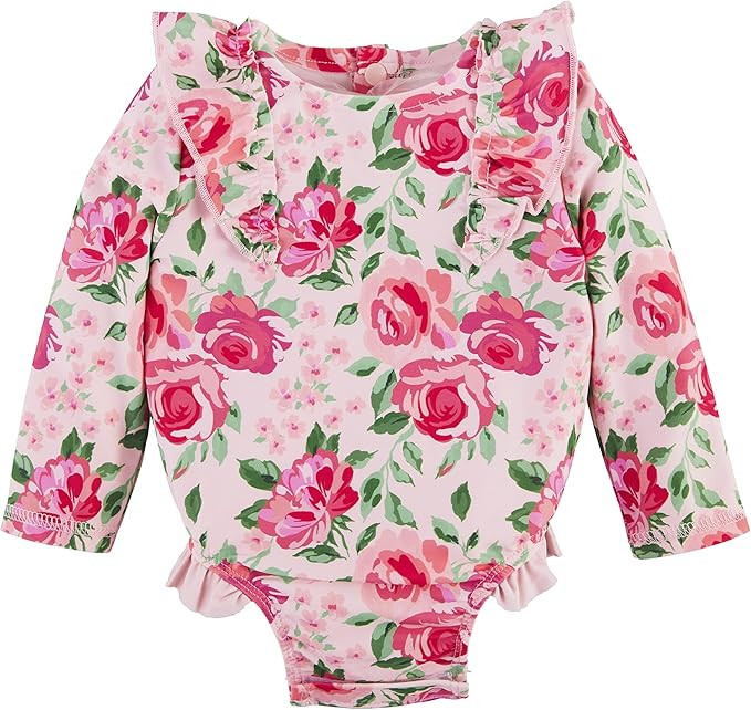 Mud Pie Girls Rash Guard Swimsuit, Rose | Amazon (US)
