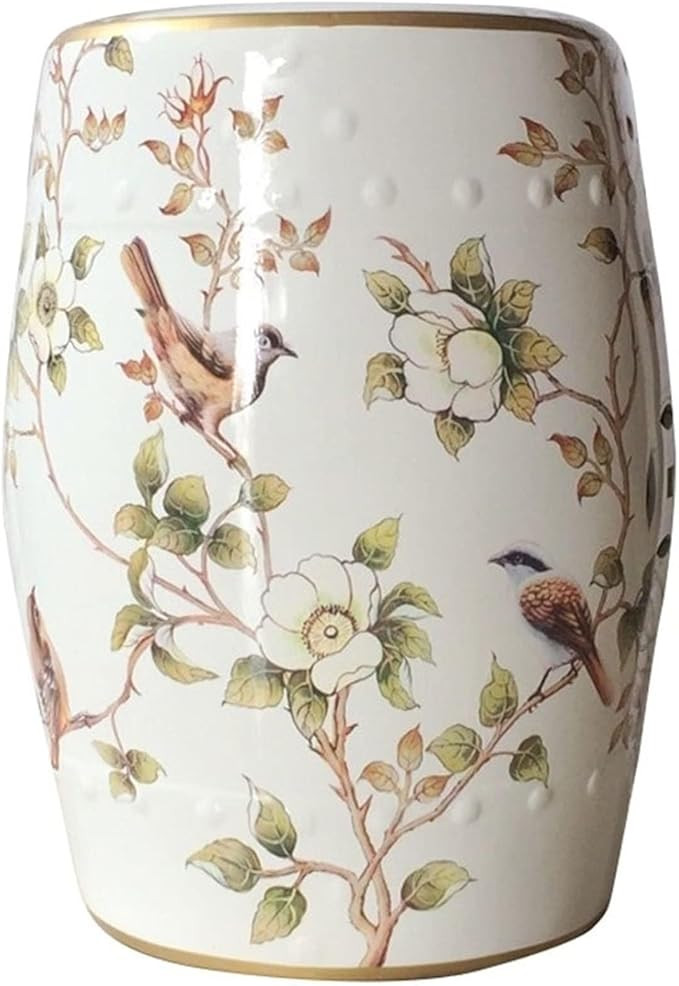 Round Ceramic Decorative Garden Stool - Glazed Hand-Painted Porcelain Side Table for Indoor & Out... | Amazon (US)
