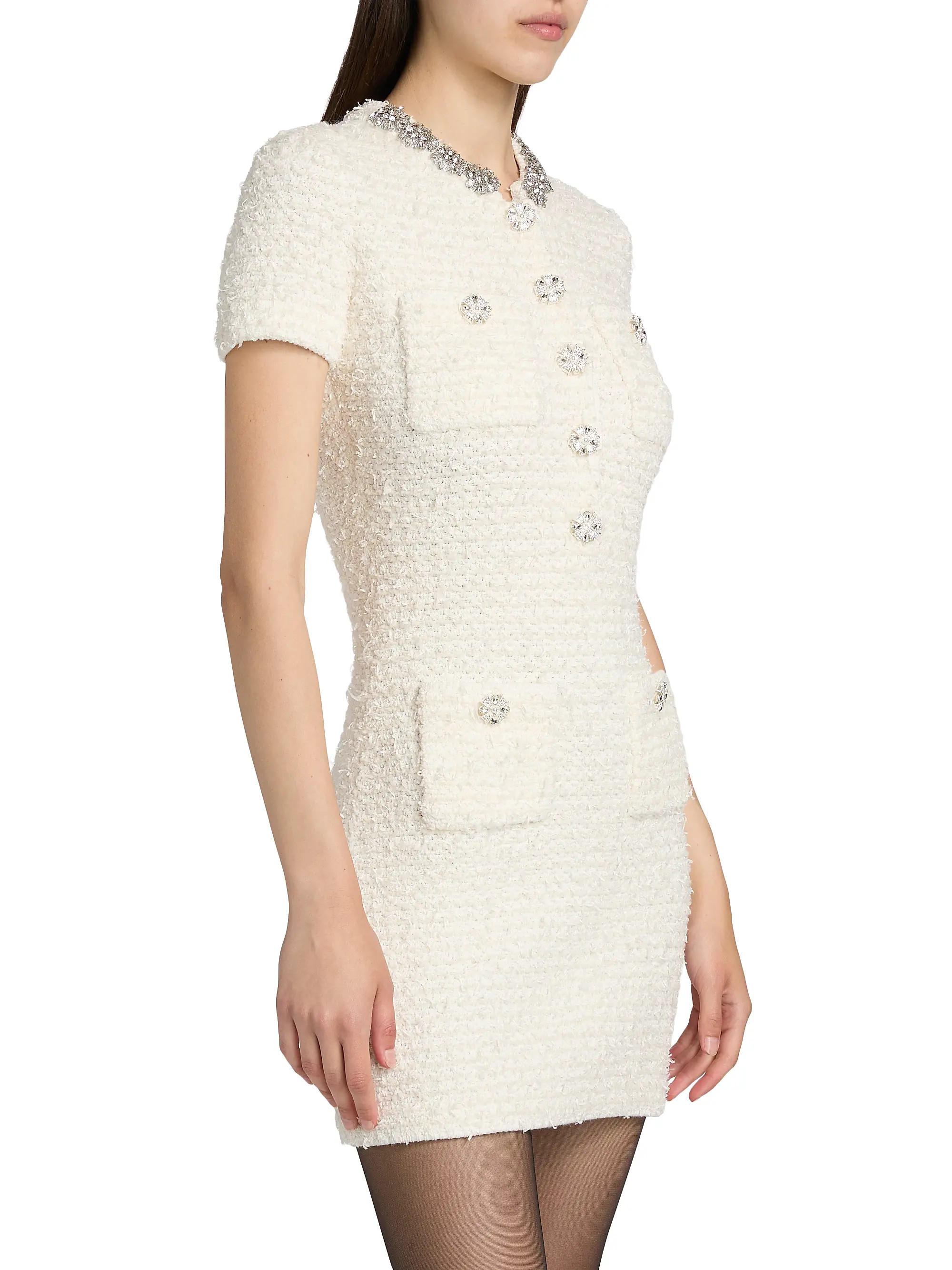 Self-Portrait Textured Boucle Minidress | Saks Fifth Avenue | Saks Fifth Avenue