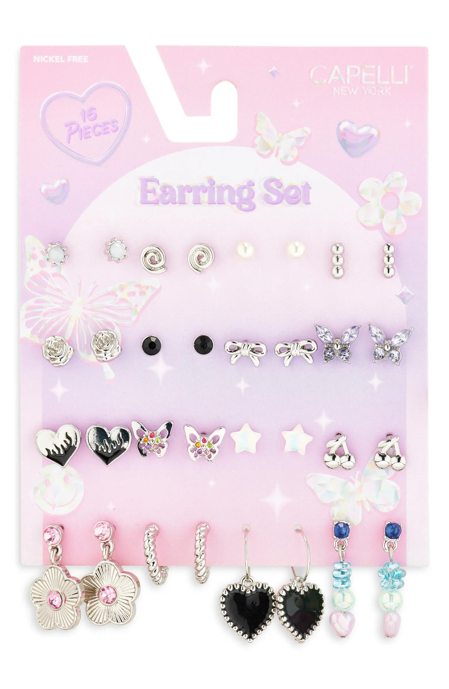 Capelli New York Kids' Set of 16 Assorted Earrings | Nordstrom | Nordstrom