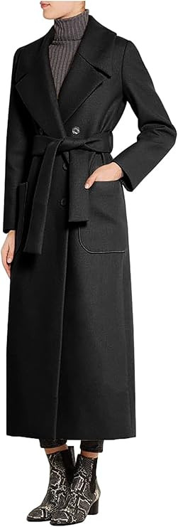 CHARTOU Women's Elegant Lapel Collar Double Breasted Regular Wool Blend Overcoat Coat Belt | Amazon (US)