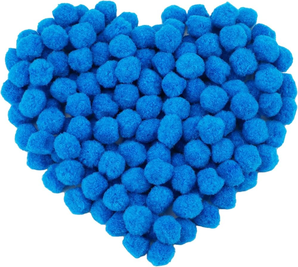 MORFEN 150 Pieces Pom Poms, 1 Inch Blue Craft Pom Poms, Fuzzy Pompom Puff Balls, Small Pom Pom Ba... | Amazon (US)