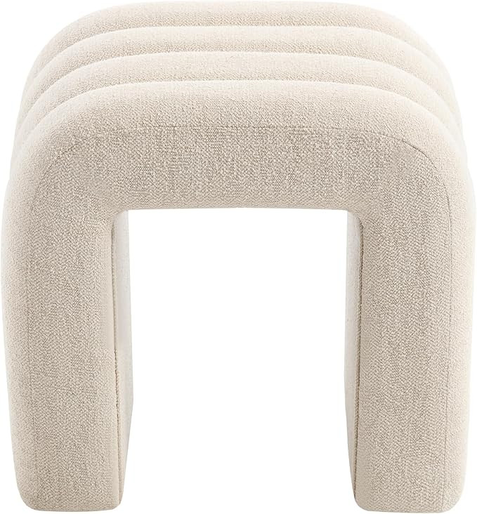 Flouki Ottoman Foot Stool with Channel Tufted, Small Ottoman Bench for Entryway, Modern Vanity St... | Amazon (US)