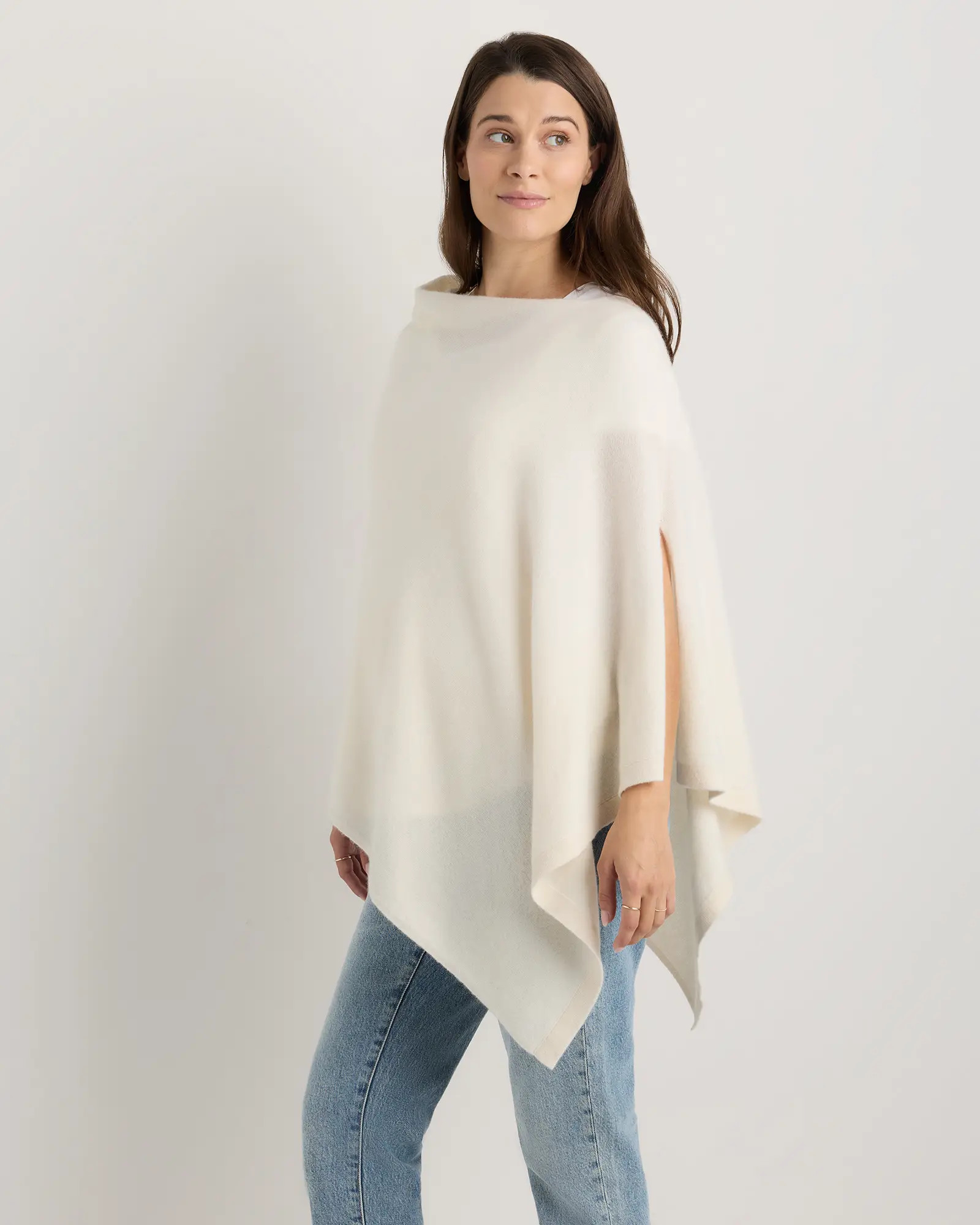 Mongolian Cashmere Nursing Shawl in Faded Denim | Quince