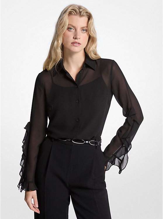 Ruffled Georgette Blouse | Michael Kors US