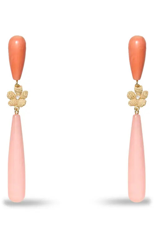 Lele Sadoughi Flamingo Linear Drop Earrings in Coral/Pink at Nordstrom | Nordstrom