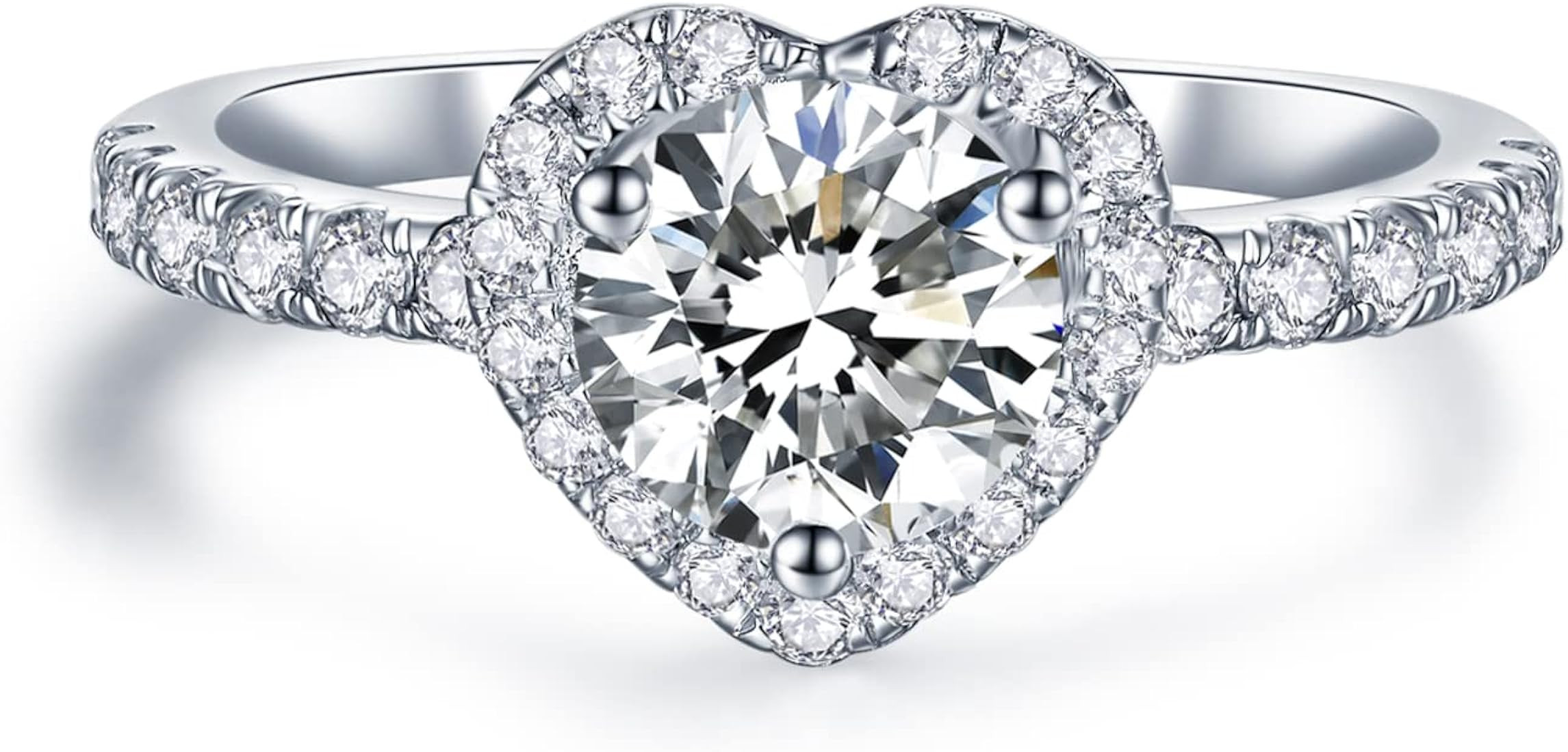 IMOLOVE Moissanite Halo Engagement Rings for Women Halo Rings for Women 1.64ct D Color VVS1 Clarity  | Amazon (US)