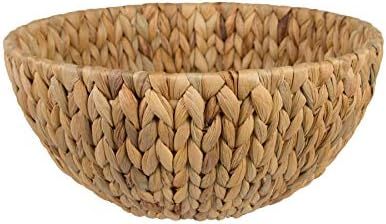 theHOMEmind Bamboo Natural Woven Round Water Hyacinth Basket | Wicker Food Serving Bowl | Home De... | Amazon (US)