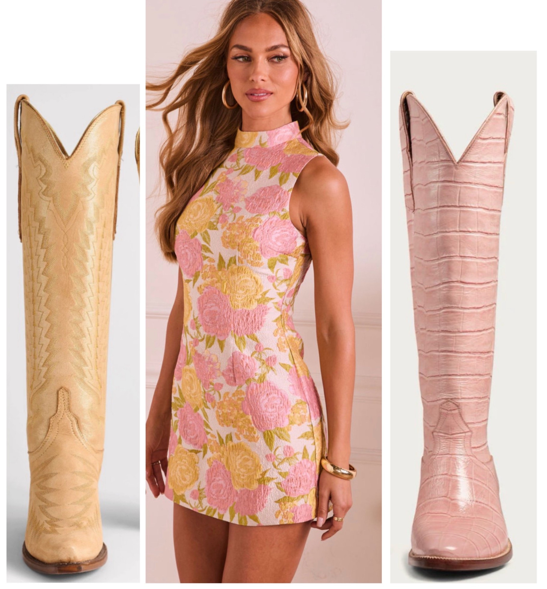 Easter outfit
Shower outfit
Pink cowgirl boots
Gold shimmer boots

#LTKFestival