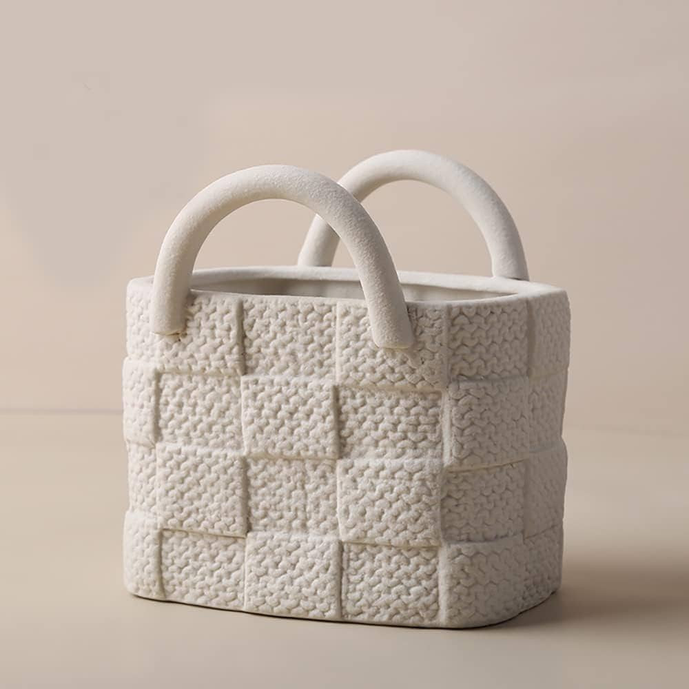 Ceramic Vase, Small Modern Flower Vase for Home Decor, Handbag Collection Creative Ceramic Floral... | Amazon (US)