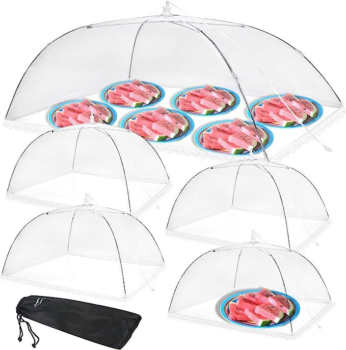 Anpro Food Cover Food Tent- Pop-up Food Nets, 1 Extra Large (40"X24") & 4 Standard (17"X17") Mesh... | Amazon (US)