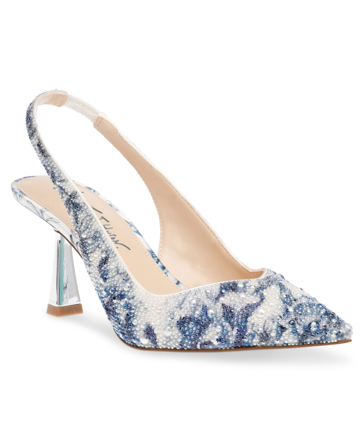Betsey Johnson Women's Clark Slingback Evening Pumps - Blue Floral | Macy's