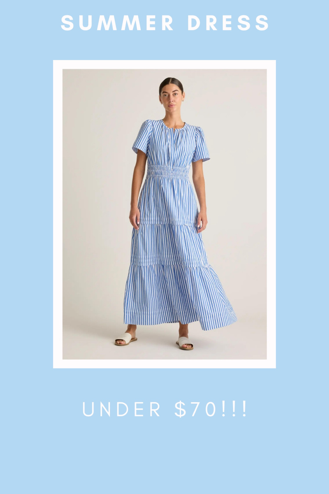 100% cotton blue striped maxi dress under $100! runs true to size. summer dress, striped dress, coastal, beach vacation, resort wear, summer outfit 

#LTKFindsUnder100 #LTKTravel #LTKStyleTip