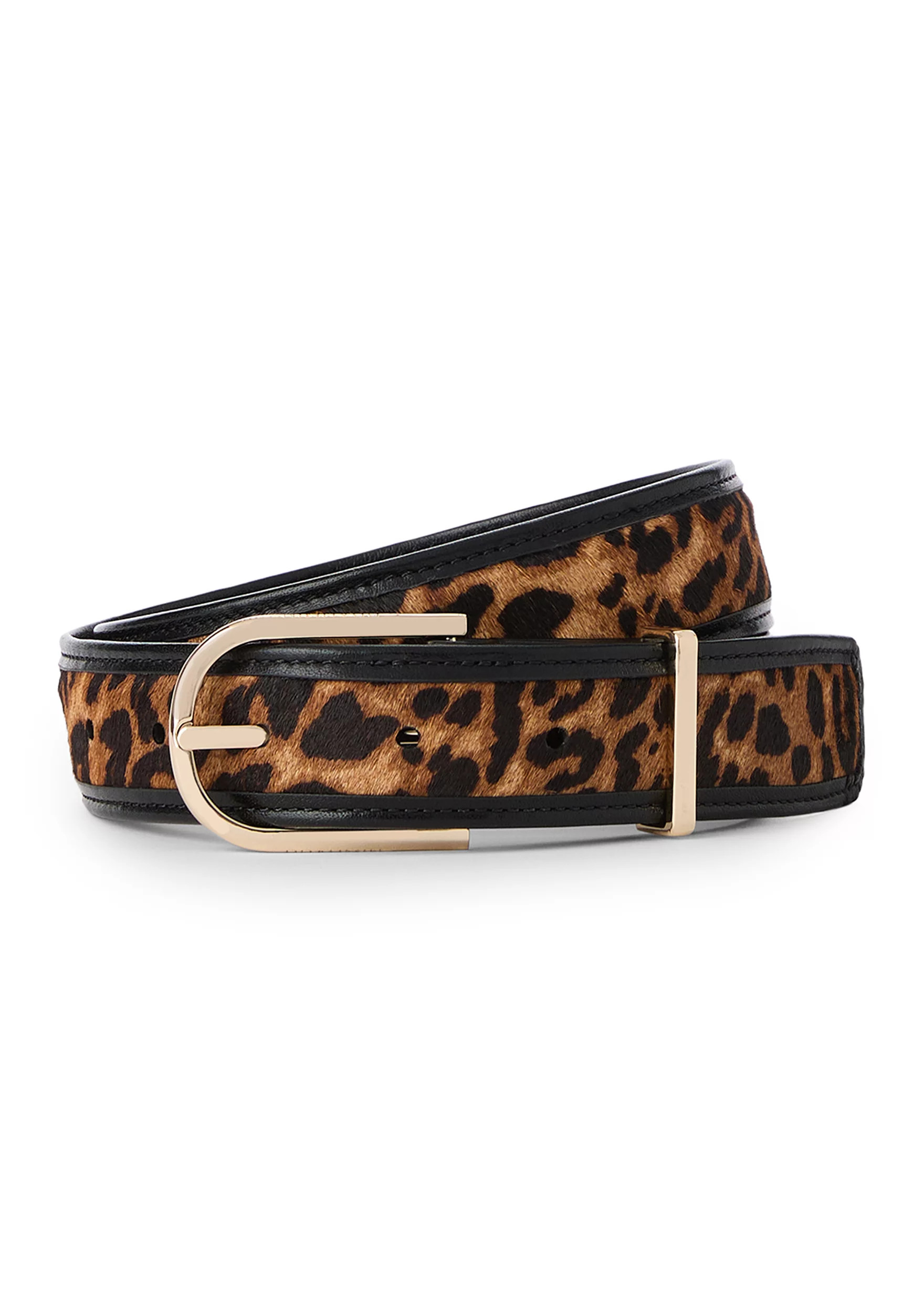 Medium Leather Gold Buckle Belt | Belk