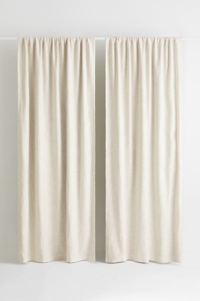 2-pack Blackout Curtains - Natural white - Home All | H&M US | H&M (US + CA)