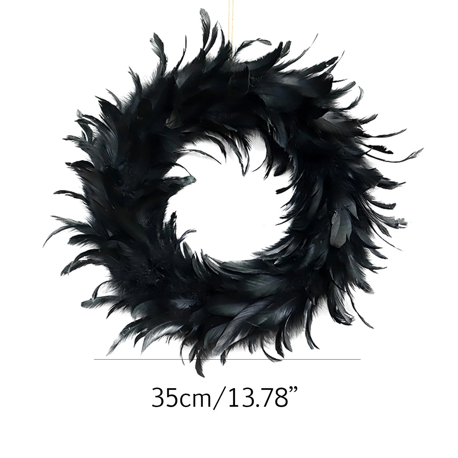 Fridja Halloween Door Wreath Black Feather Flower Wreath Wall Door Hanging Festival Party Decor H... | Walmart (US)