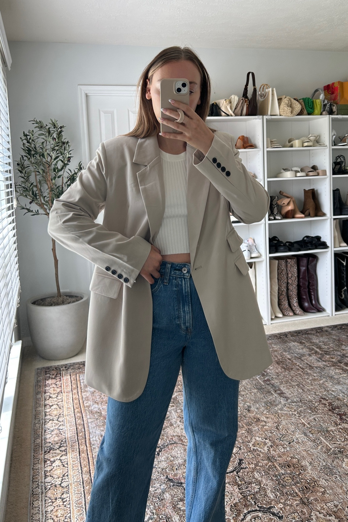 Creamy beige oversized blazer wearing a size 6 

#LTKstyletip #LTKunder100 #LTKFind