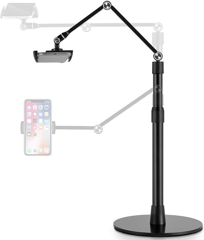 viozon Tablet Phone Overhead Stand, Height & 360 Degree Angle Adjustable, Aluminum Desktop Stand,... | Amazon (US)