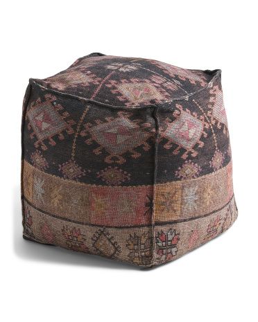 18x18 Vintage Pouf | TJ Maxx