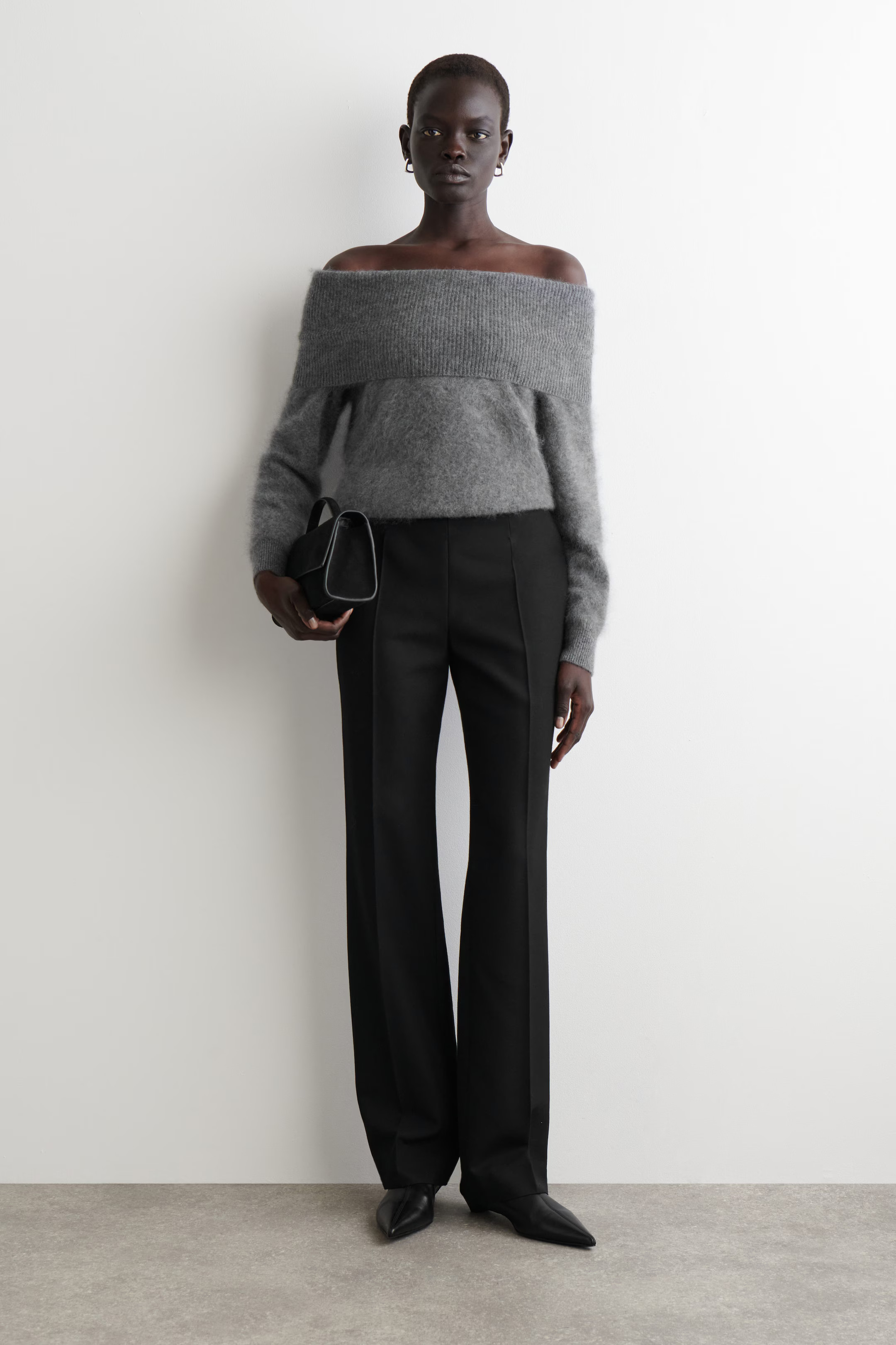 OFF-THE-SHOULDER MERINO WOOL JUMPER - GREY | COS GB | COS UK