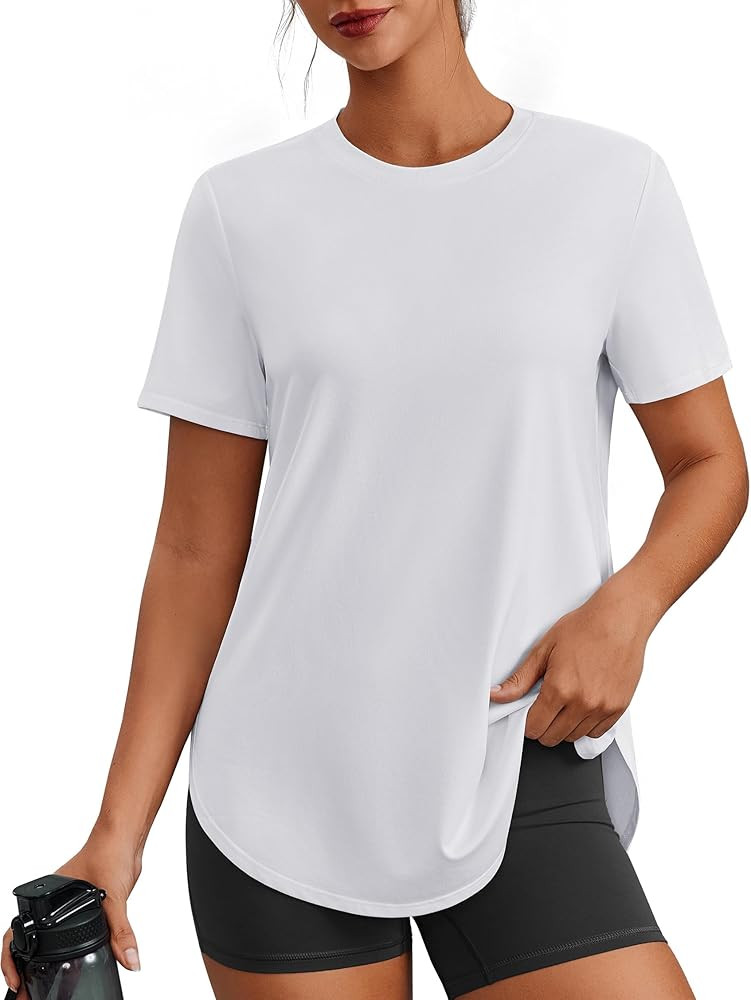 PINSPARK Workout Tops for Women Short Sleeve Athletic Shirts UPF 50+ Quick Dry Running Outfits fo... | Amazon (US)