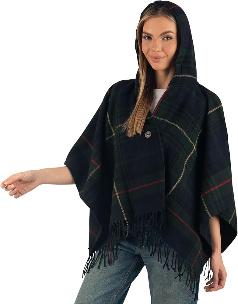 Alpine Swiss Carol Womens Shawl Wrap with Hood Poncho Sweater Large Scarf Fringe | Amazon (US)