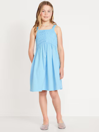 Fit & Flare Sleeveless Smocked Dress for Girls | Old Navy (US)