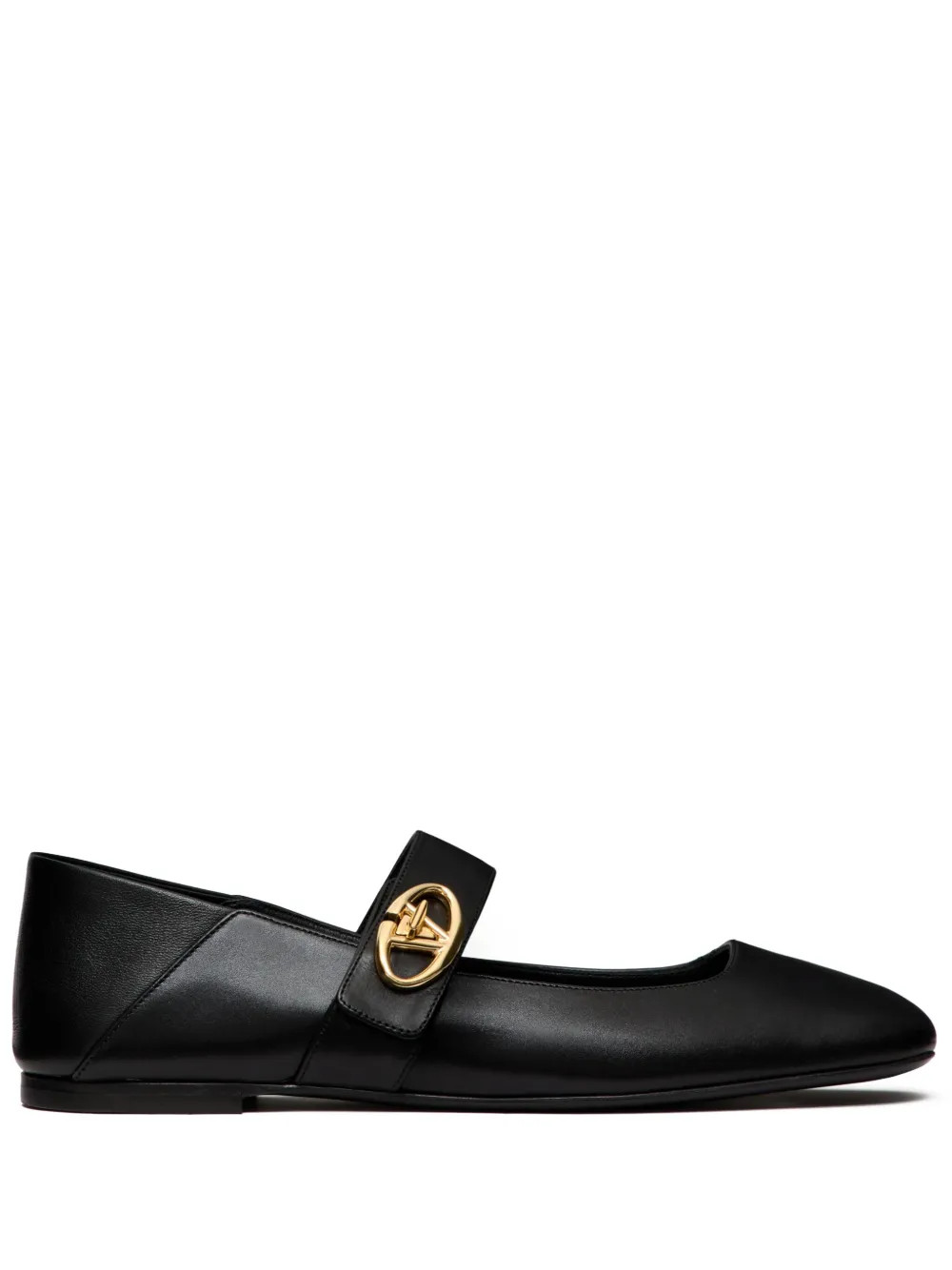 Valentino Garavani VLogo Locker Mary-Jane Ballerina Shoes | Black | FARFETCH | Farfetch Global