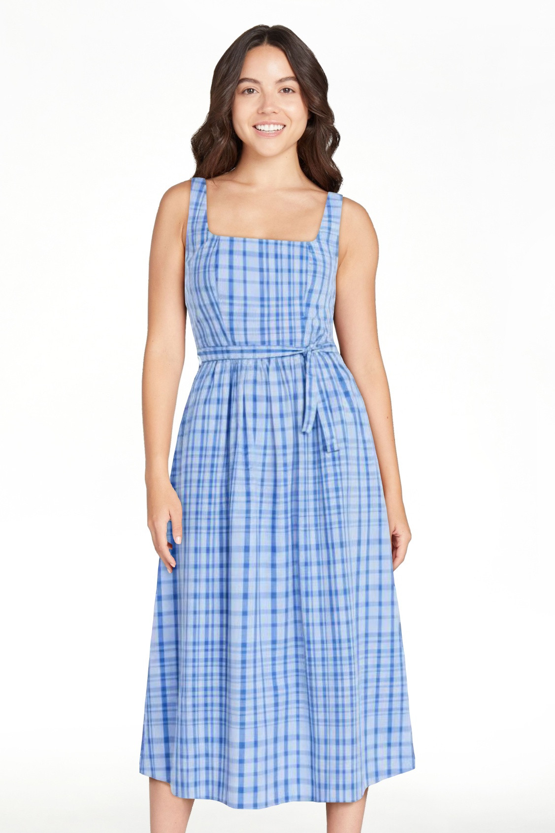 Free Assembly Women’s and Women's Plus Sleeveless Belted Cotton Midi Dress, Sizes XS-4X | Walmart (US)